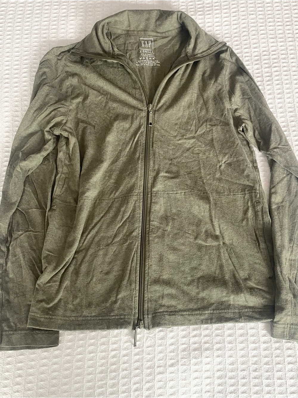 GAP Olive Green Lightweight Full-Zip Sweatshirt Jacket XS